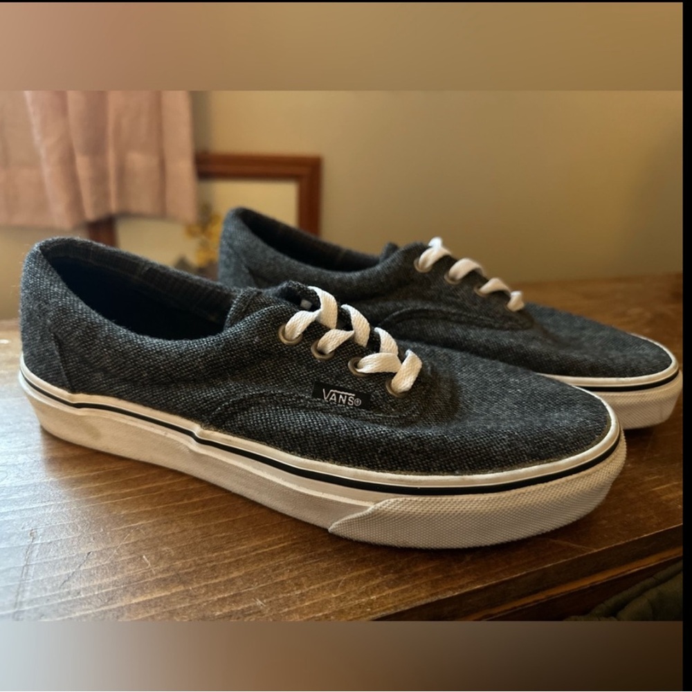 Vans Gray Tweed Era Lace Up Sneakers